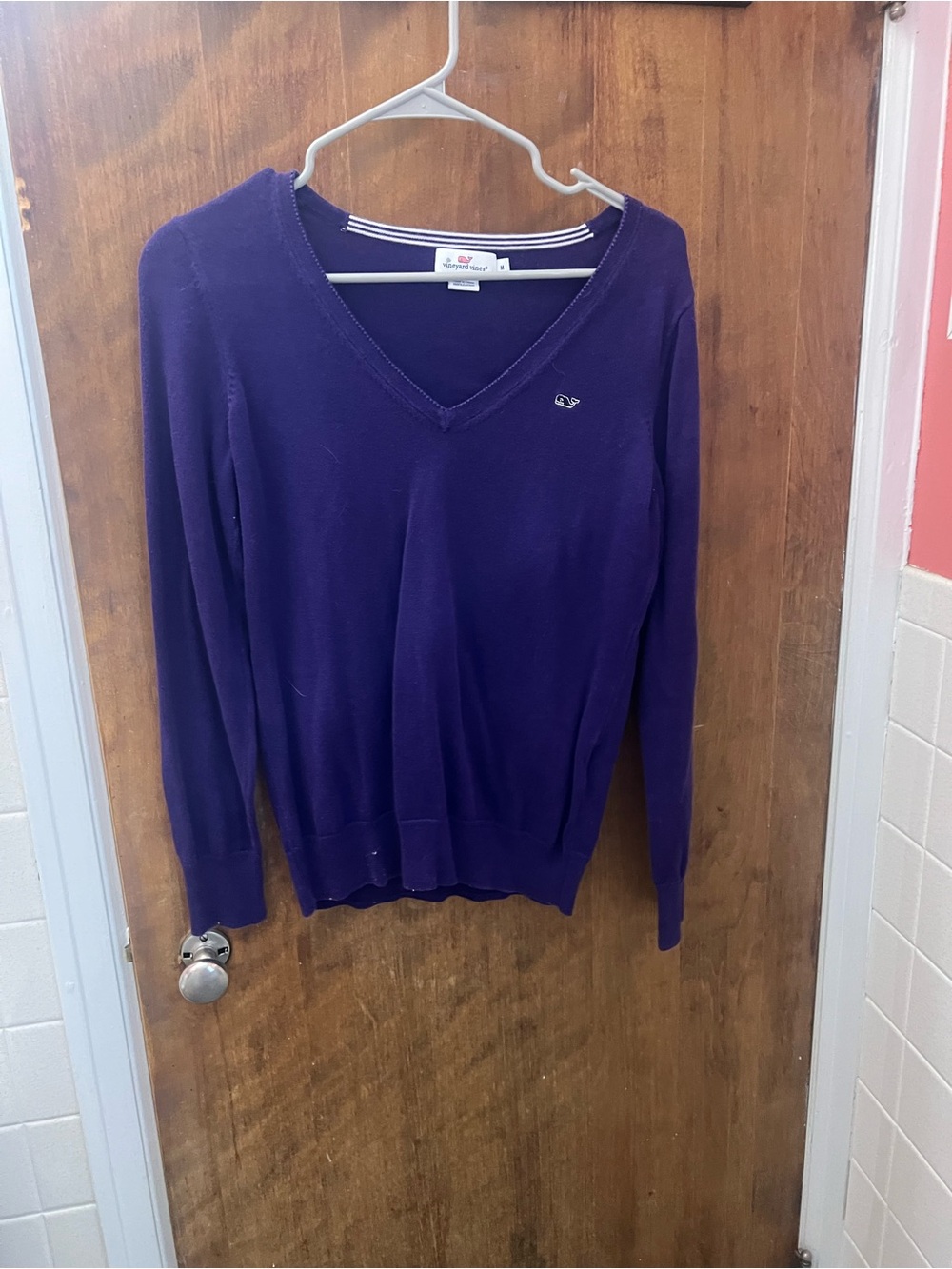 Vineyard Vines Women's Deep Purple V-Neck Sweater